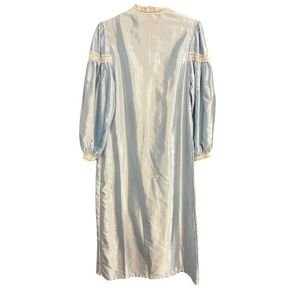 Elise Stevens Nightgown Lace High Neckline Maxi Blue S Cottagecore Victorian - Picture 2 of 7